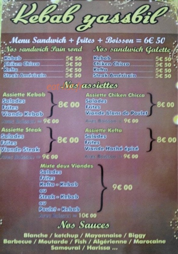 Yassbil kebab — carte page 2
