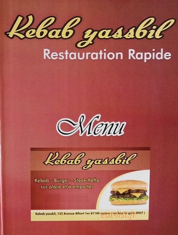 Yassbil kebab — carte page 1