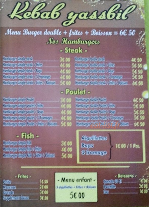 Yassbil kebab — carte page 3
