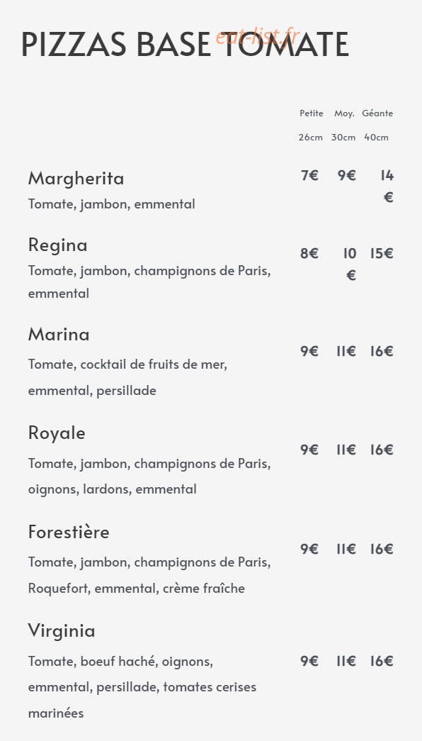 La Kantina — carte page 1