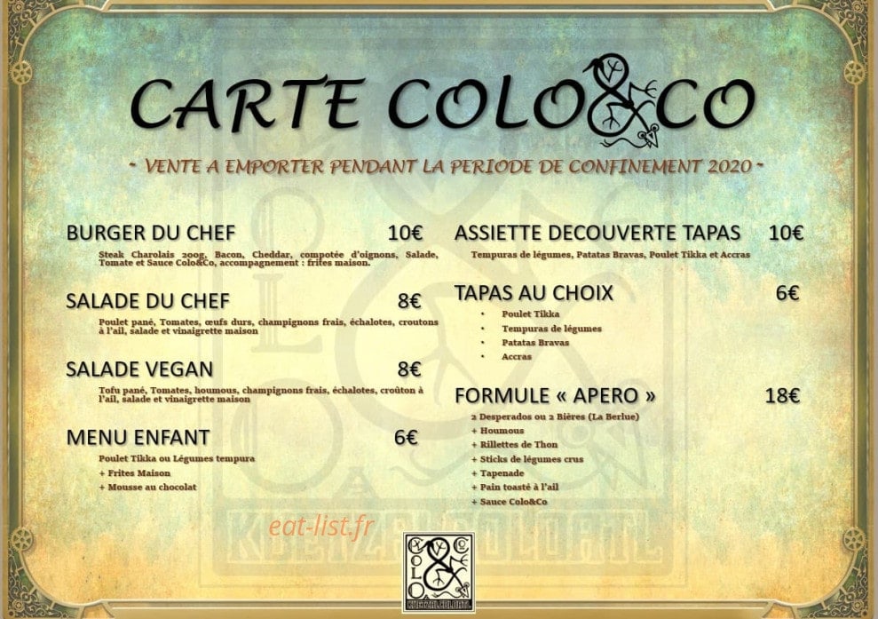 Colo&Co — carte page 1