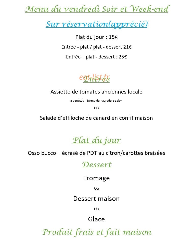 Au relais des falaises — carte page 1