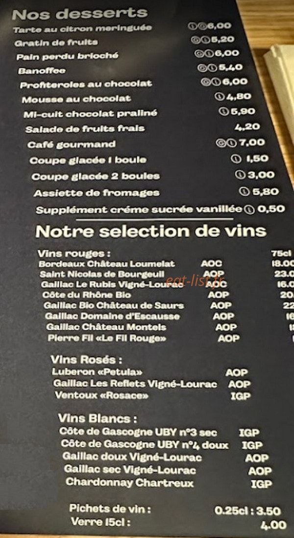 Chez Caramel — carte page 3