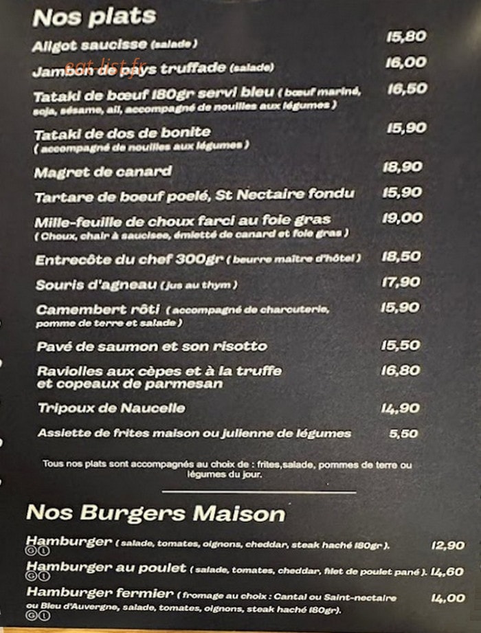 Chez Caramel — carte page 2
