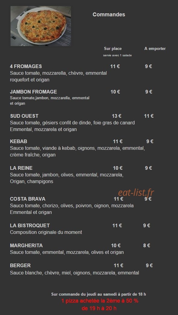 Le Bistroquet — carte page 2