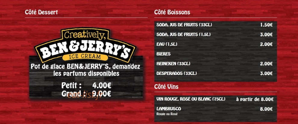 Coté Pizza — carte page 3