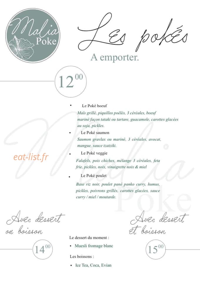 Malia Poke — carte page 1