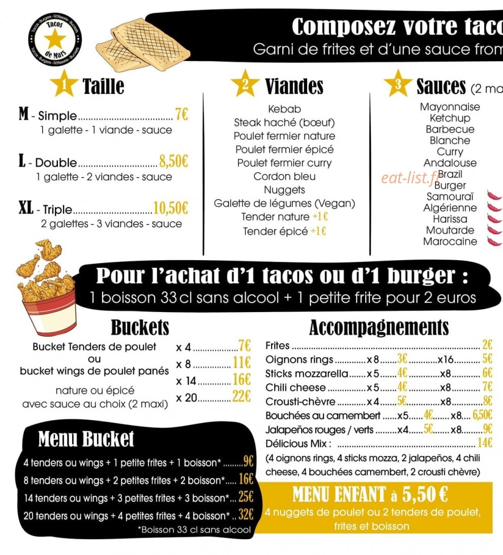 Tacos de Mars — carte page 2