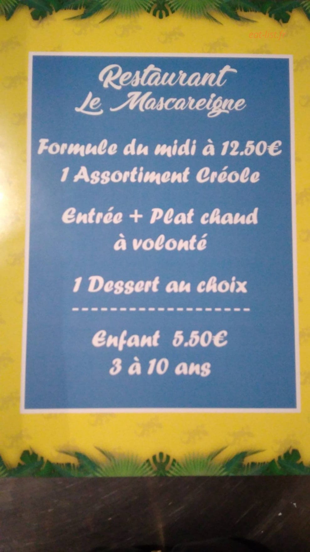 Le Mascareigne — carte page 1