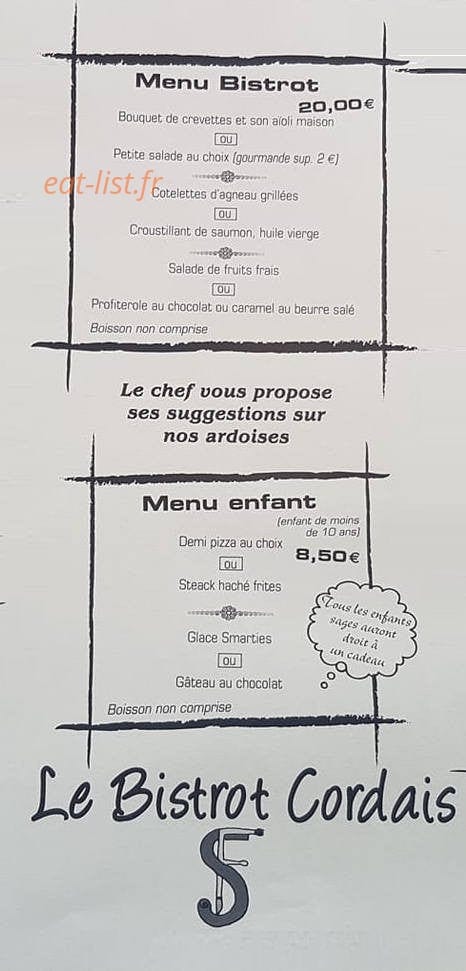 Le Bistrot Cordais — carte page 2