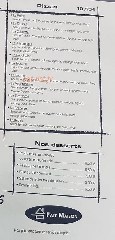 Le Bistrot Cordais — carte page 3