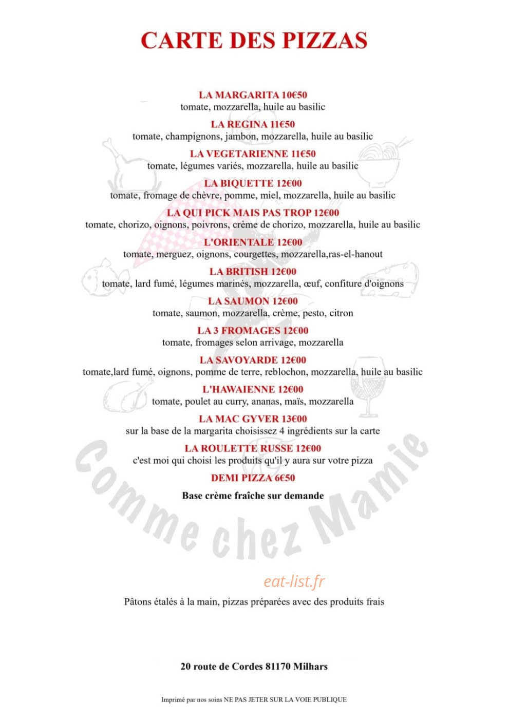 Comme chez mamie — carte page 1