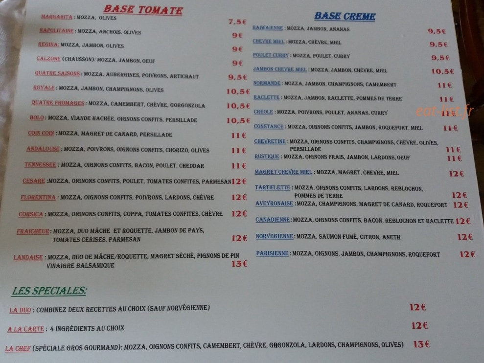 Qualipizza — carte page 1