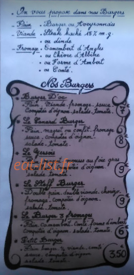 Steff Burger — carte page 1