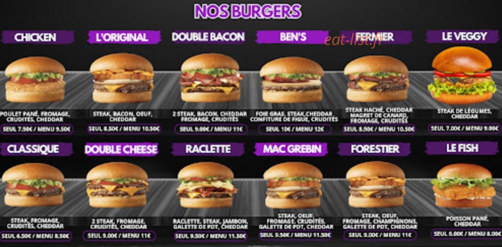 Ben's Burger — carte page 6