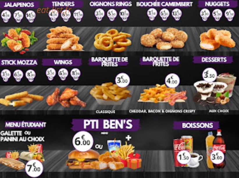 Ben's Burger — carte page 7