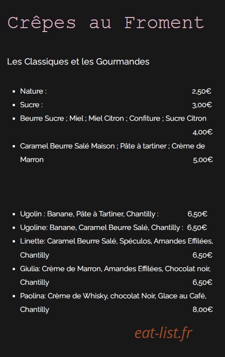 Chez Marius — carte page 2