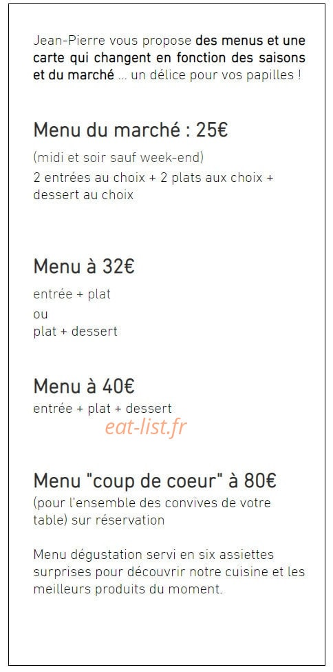 Hôtel Restaurant Mets et Plaisirs — carte page 1