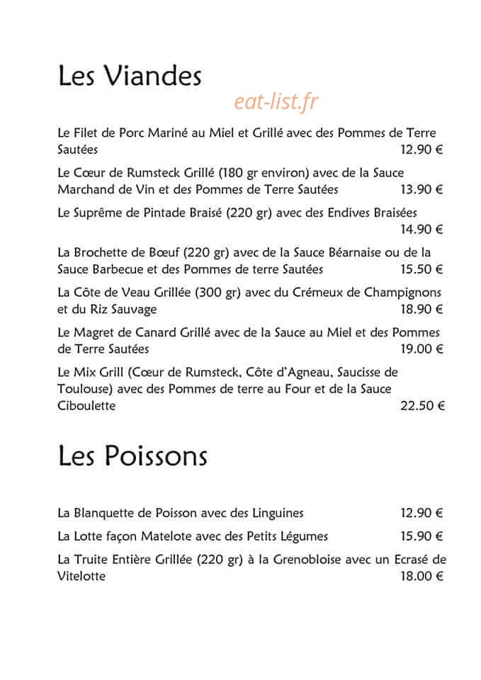 Le Chalet du Lac — carte page 2