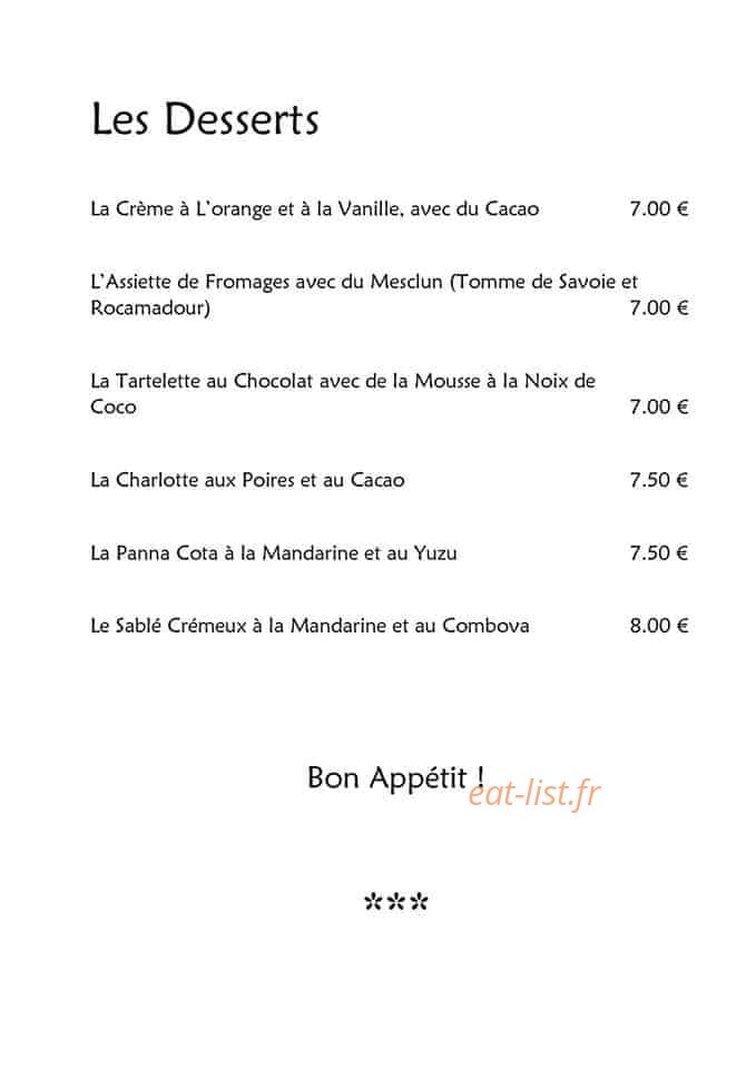 Le Chalet du Lac — carte page 7