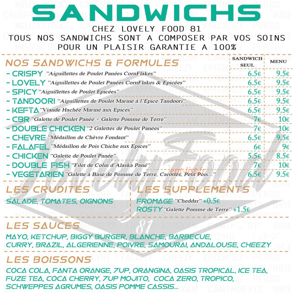 Lovely Food 81 — carte page 2