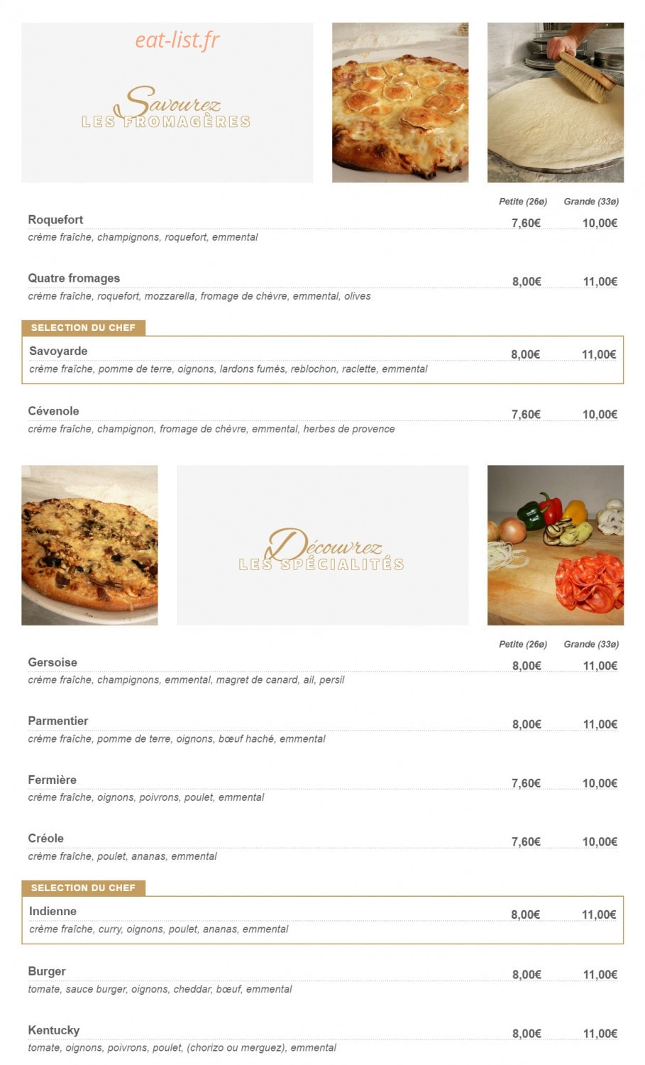 Luccachia pizza — carte page 3