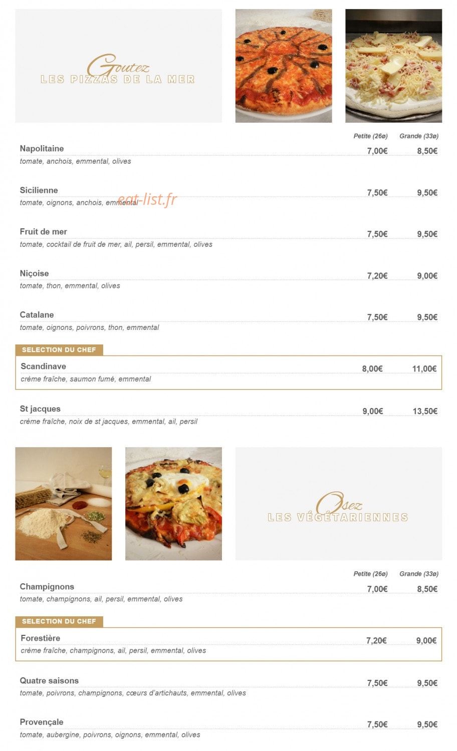 Luccachia pizza — carte page 2