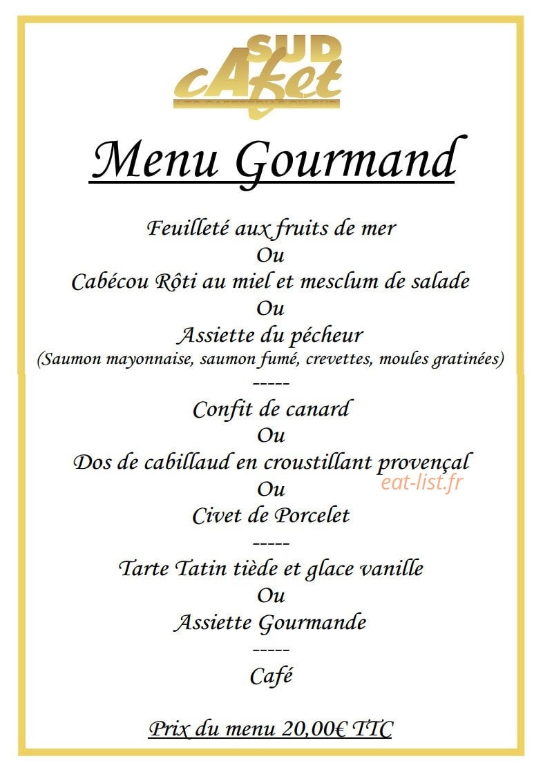 Sud cafet — carte page 10