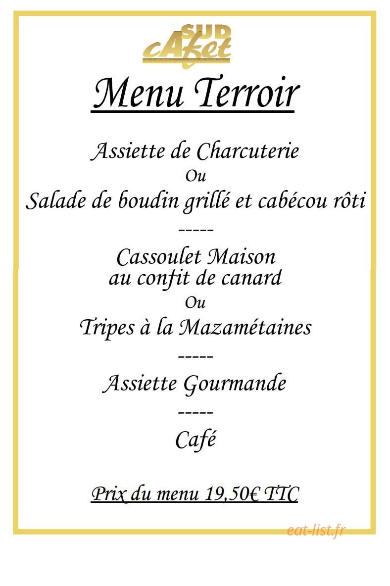 Sud cafet — carte page 13
