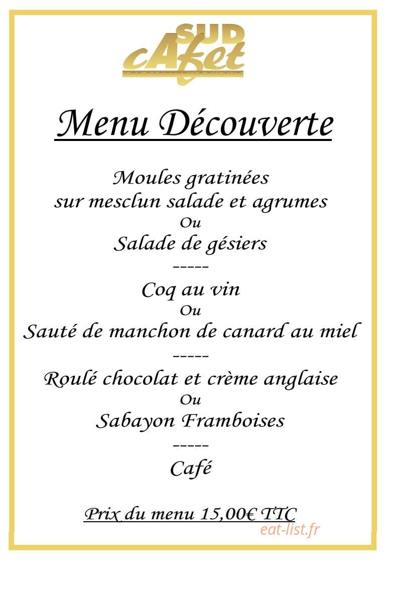 Sud cafet — carte page 9