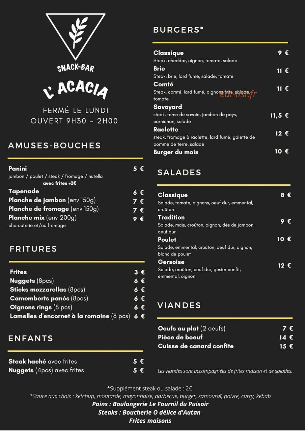 L'Acacia — carte page 1