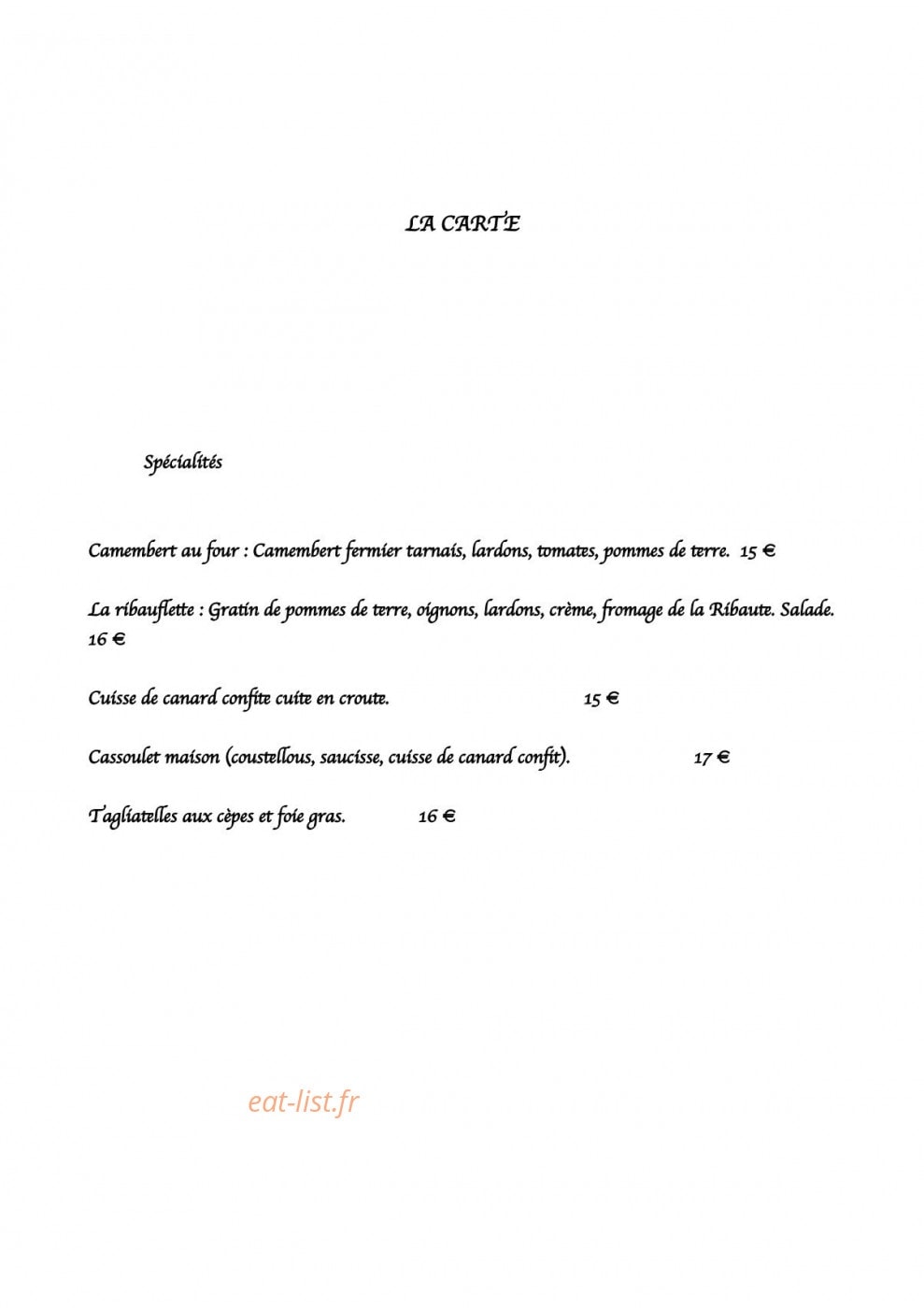 La Voie Gourmande — carte page 2