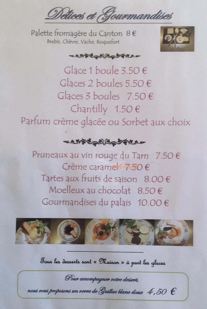 Hostellerie des Lauriers — carte page 2