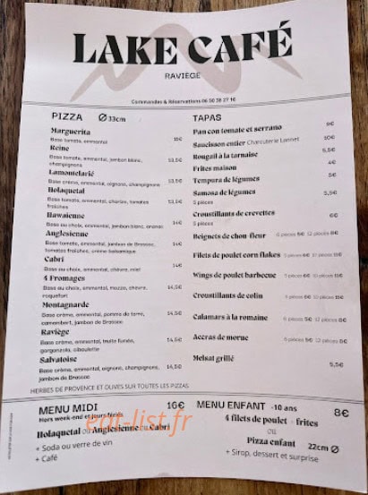 Lake café — carte page 1