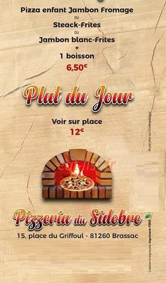 Pizzeria du Sidobre — carte page 6