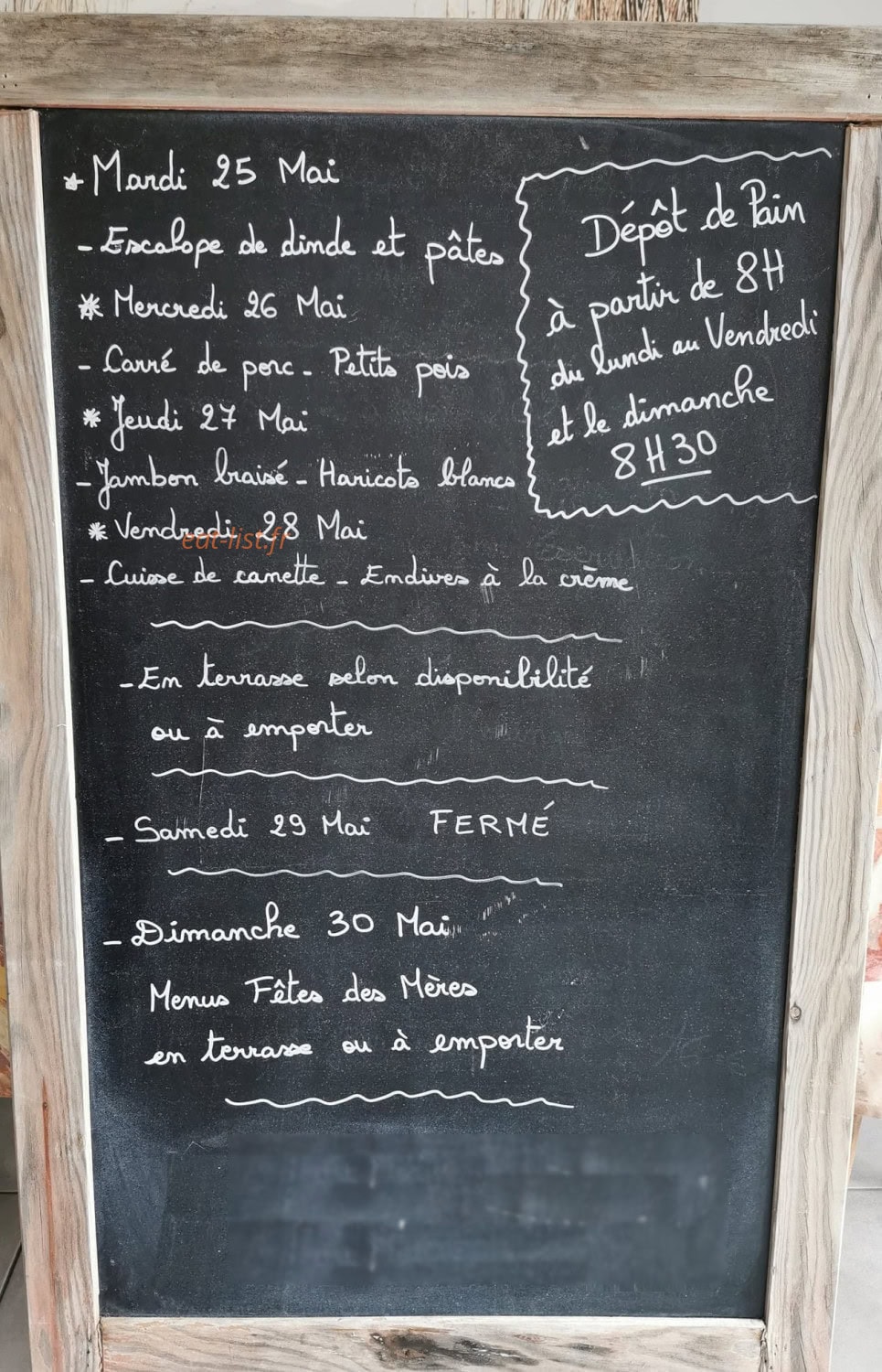 Auberge du Tilleul — carte page 1