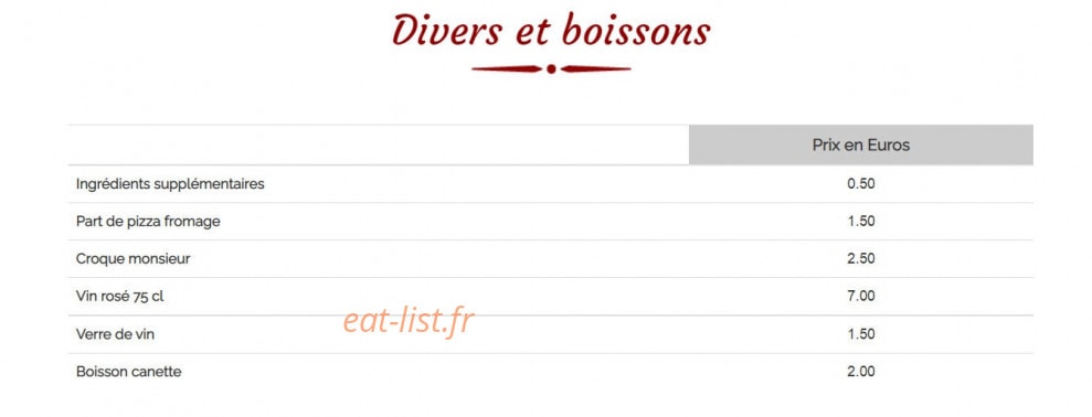 La Boite A Pizza — carte page 6