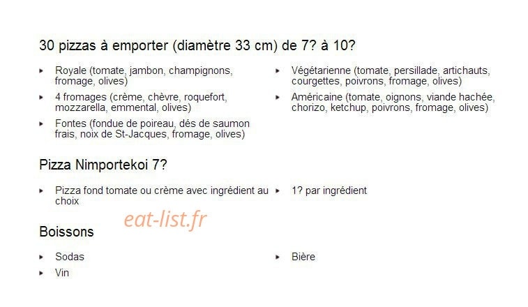 Pizz'à Nico — carte page 1