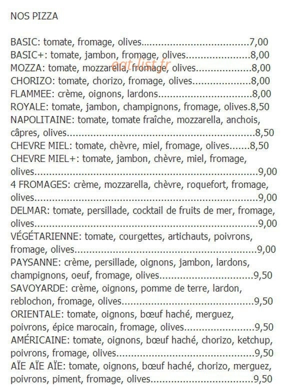 Pizz'à Nico — carte page 2