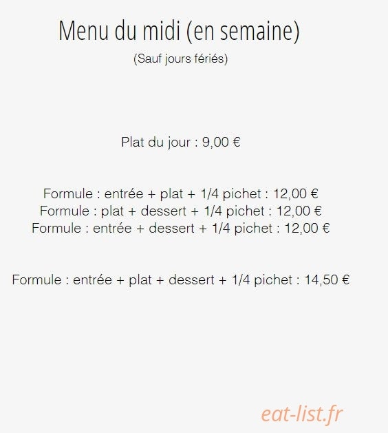 Chez Pito — carte page 1