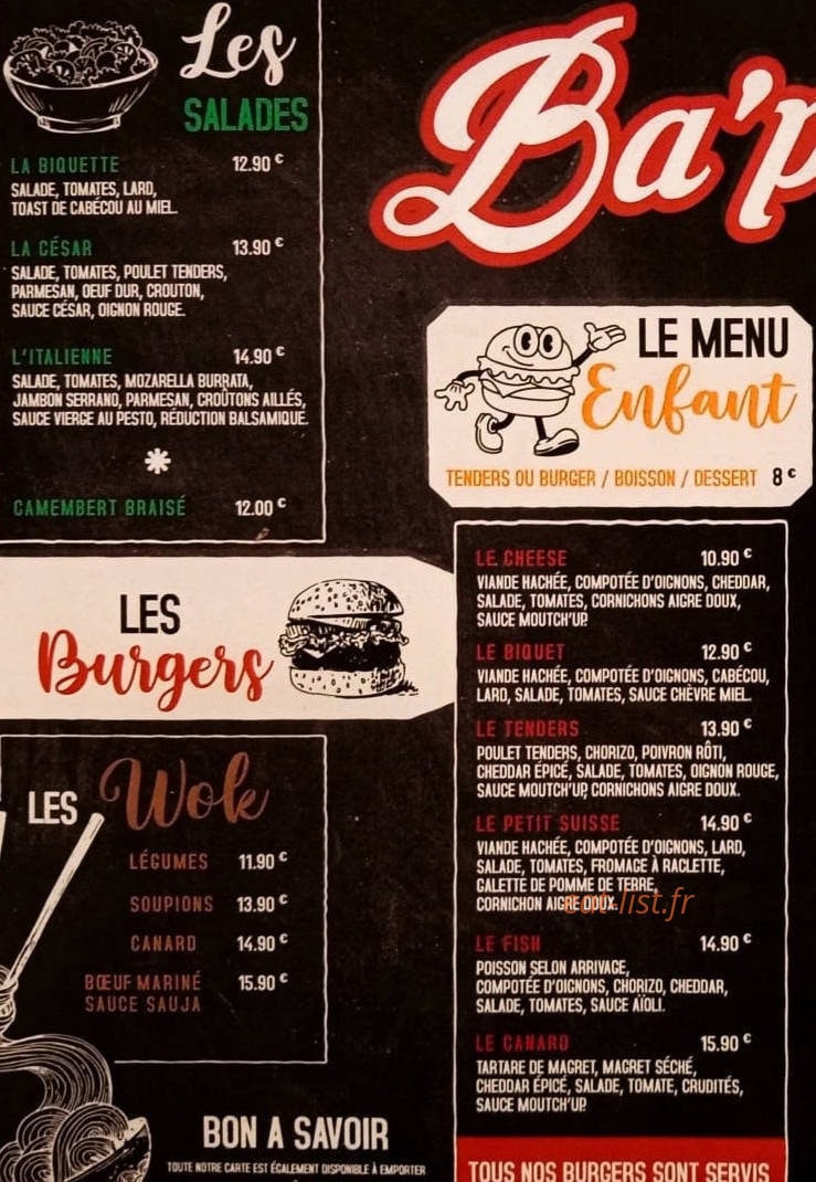 Ba'pla Burger — carte page 2