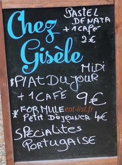 Chez Gisèle — carte page 1