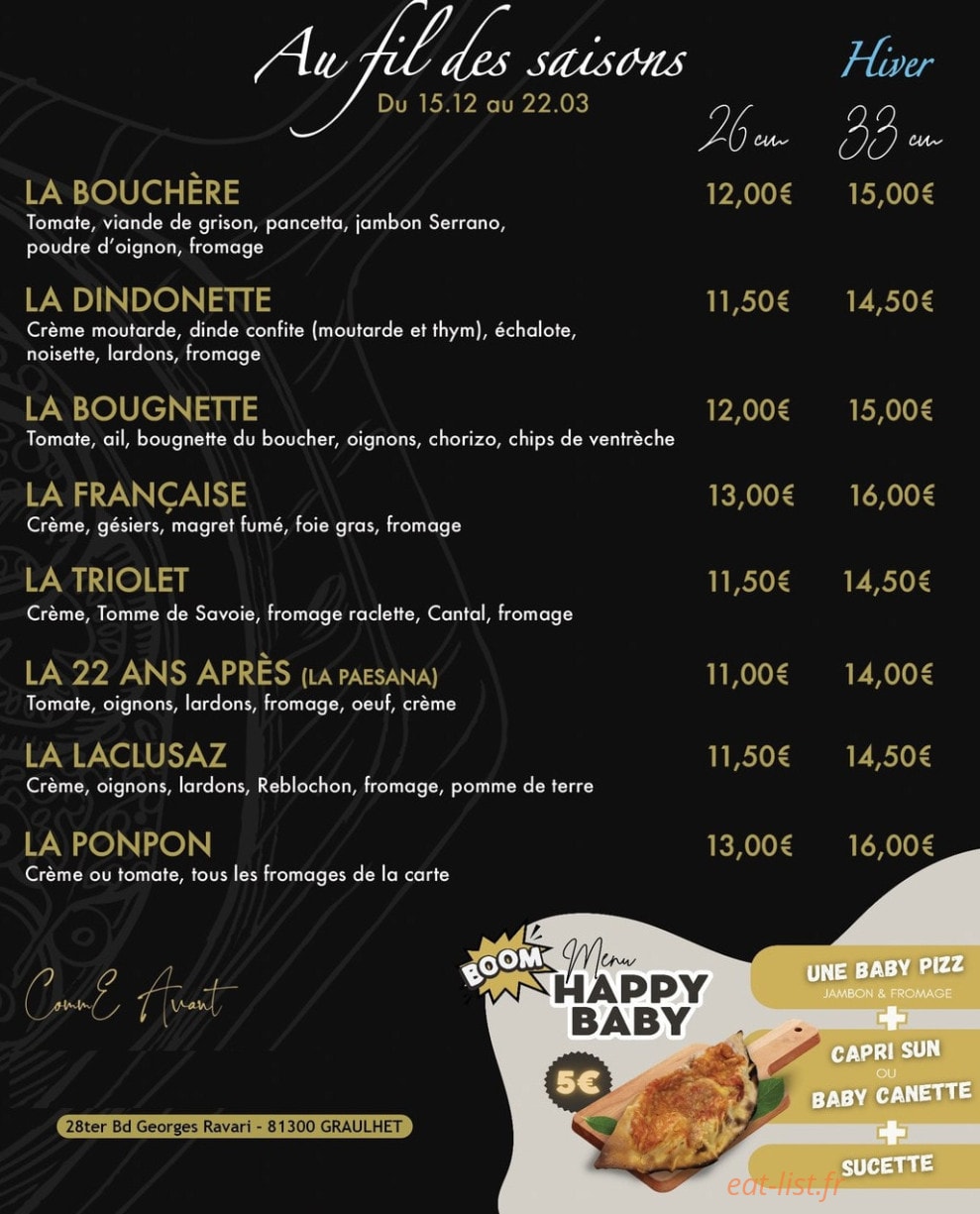 Comme Avant — carte page 1