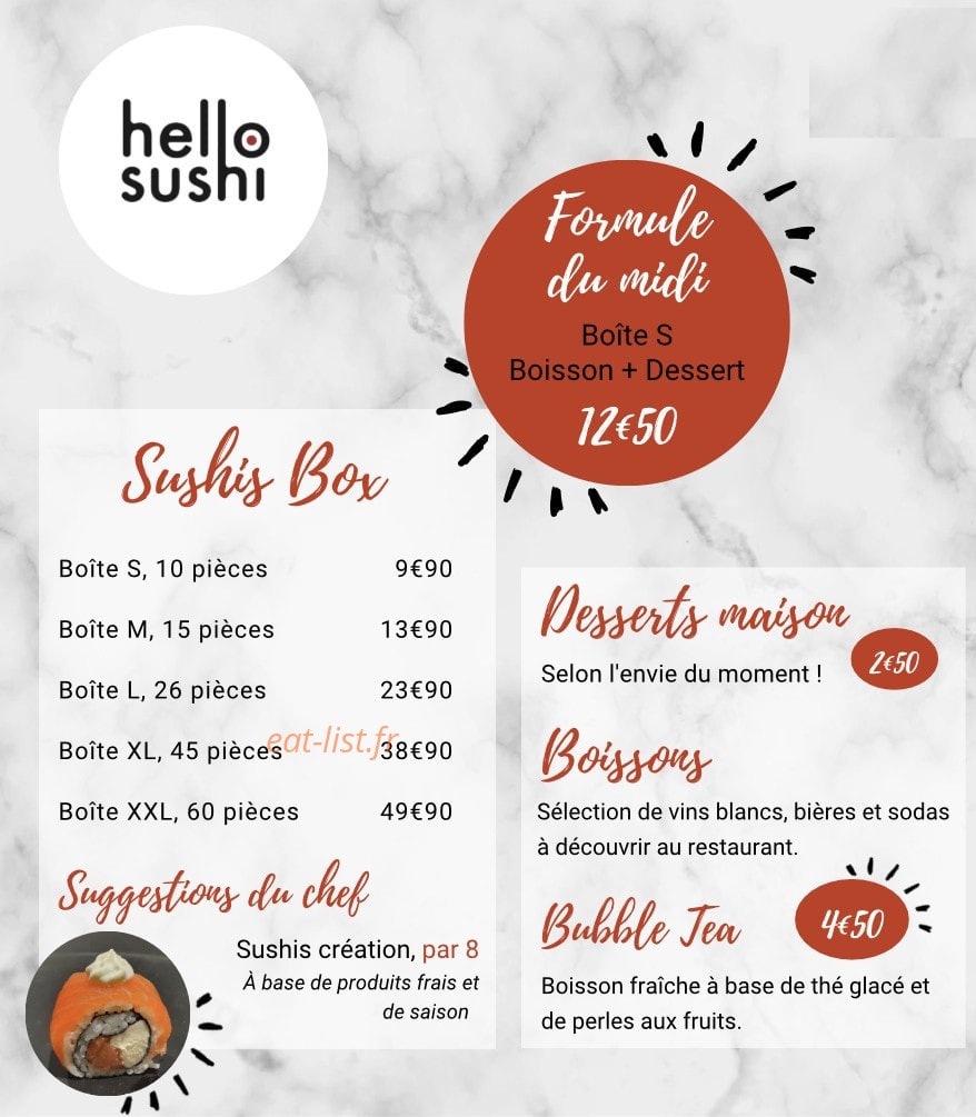 Hello Sushi — carte page 2