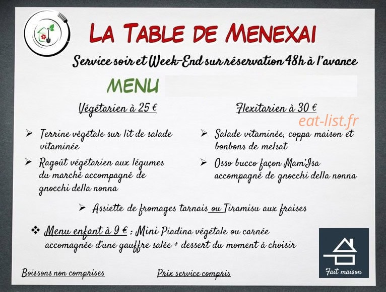 La Table de Menexai — carte page 1