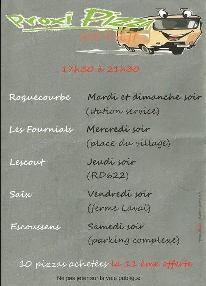 Proxi Pizza — carte page 4