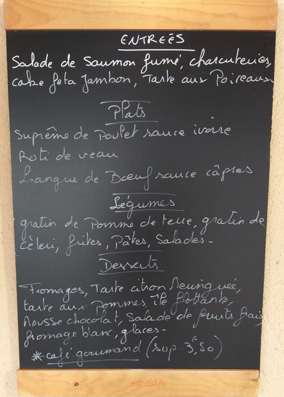 Au Relais Fleuri — carte page 1