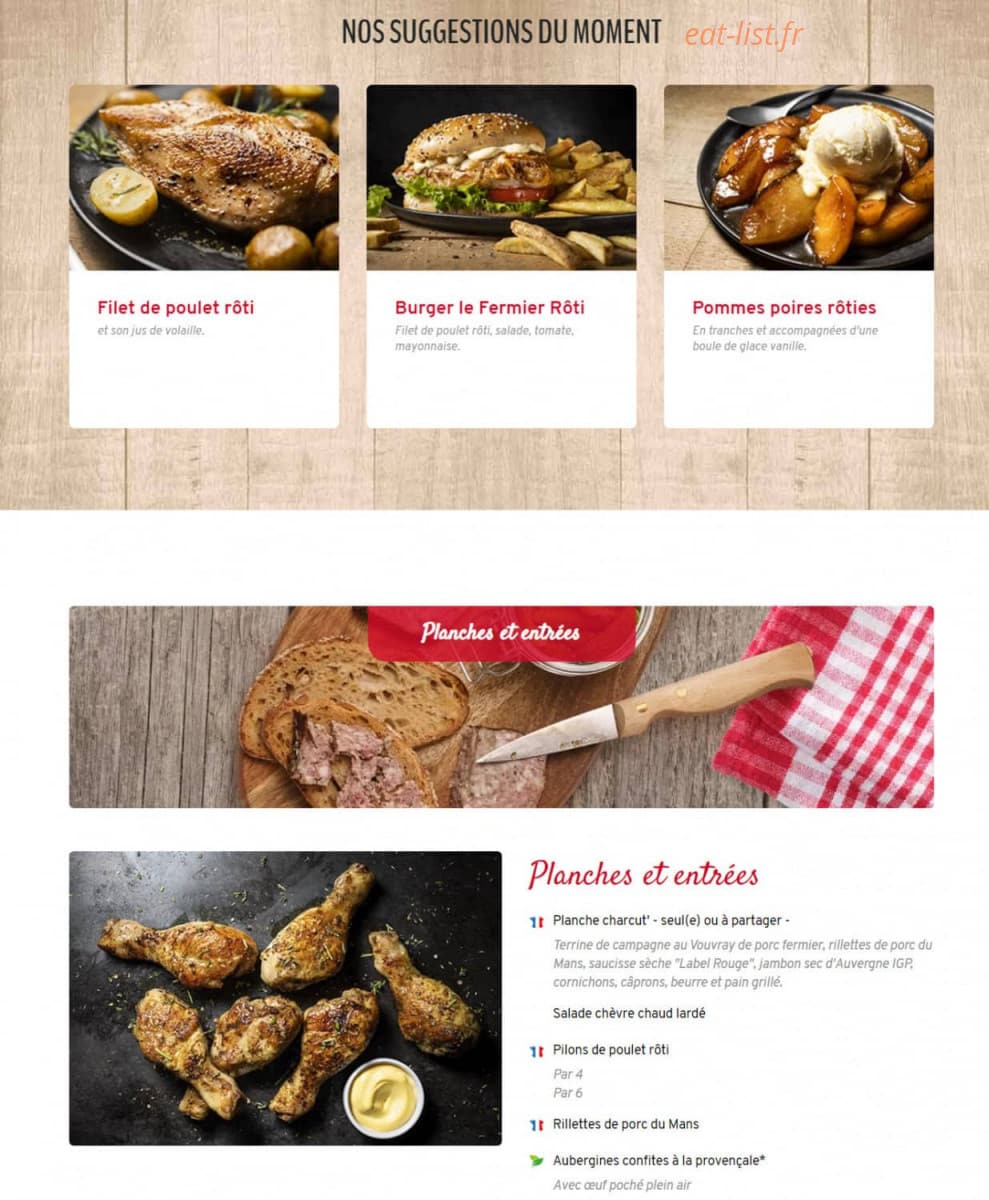 Courtepaille — carte page 1