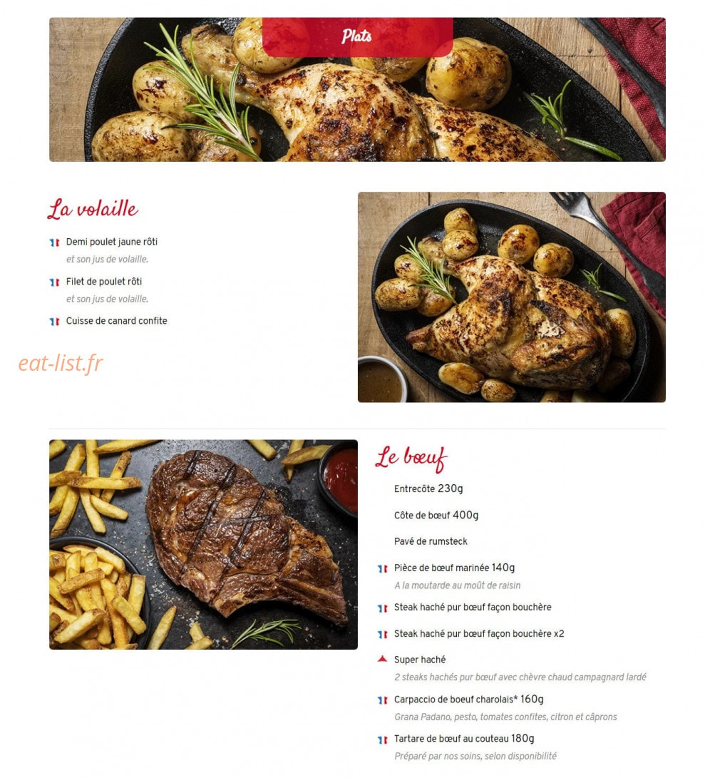 Courtepaille — carte page 2