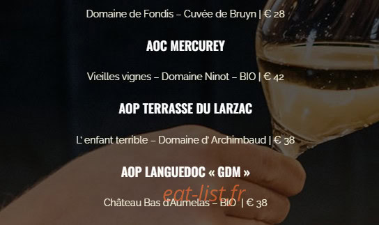 Restaurant d'En Fargou — carte page 4